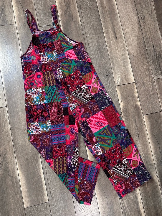 Pants - Boho Patchwork Overalls Jumpsuit